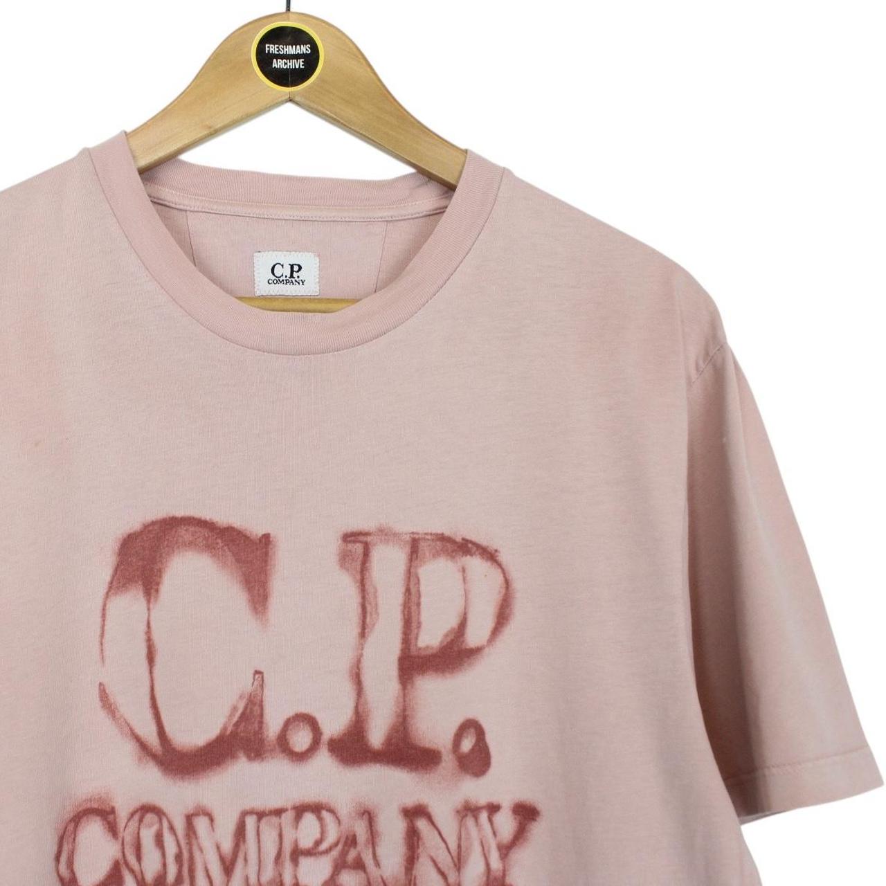 CP Company Pink Blurry Logo Cotton Short Sleeve T-Shirt