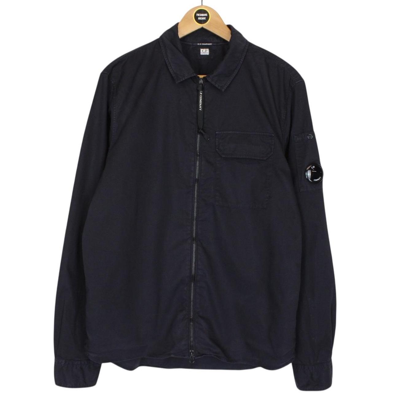CP Company Black Full Zip Cotton Lens Overshirt Jacket