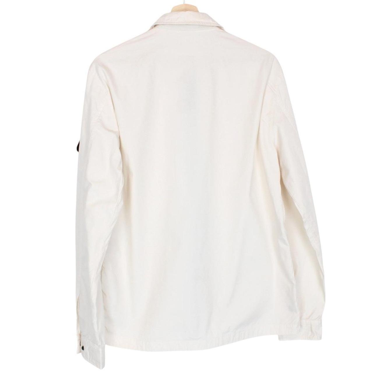Stone Island SS 2019 Cream Full Zip Ripstop Cotton Overshirt Jacket