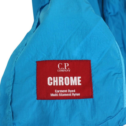 CP Company Blue Full Zip Chrome Nylon Garment Dyed Lens Jacket