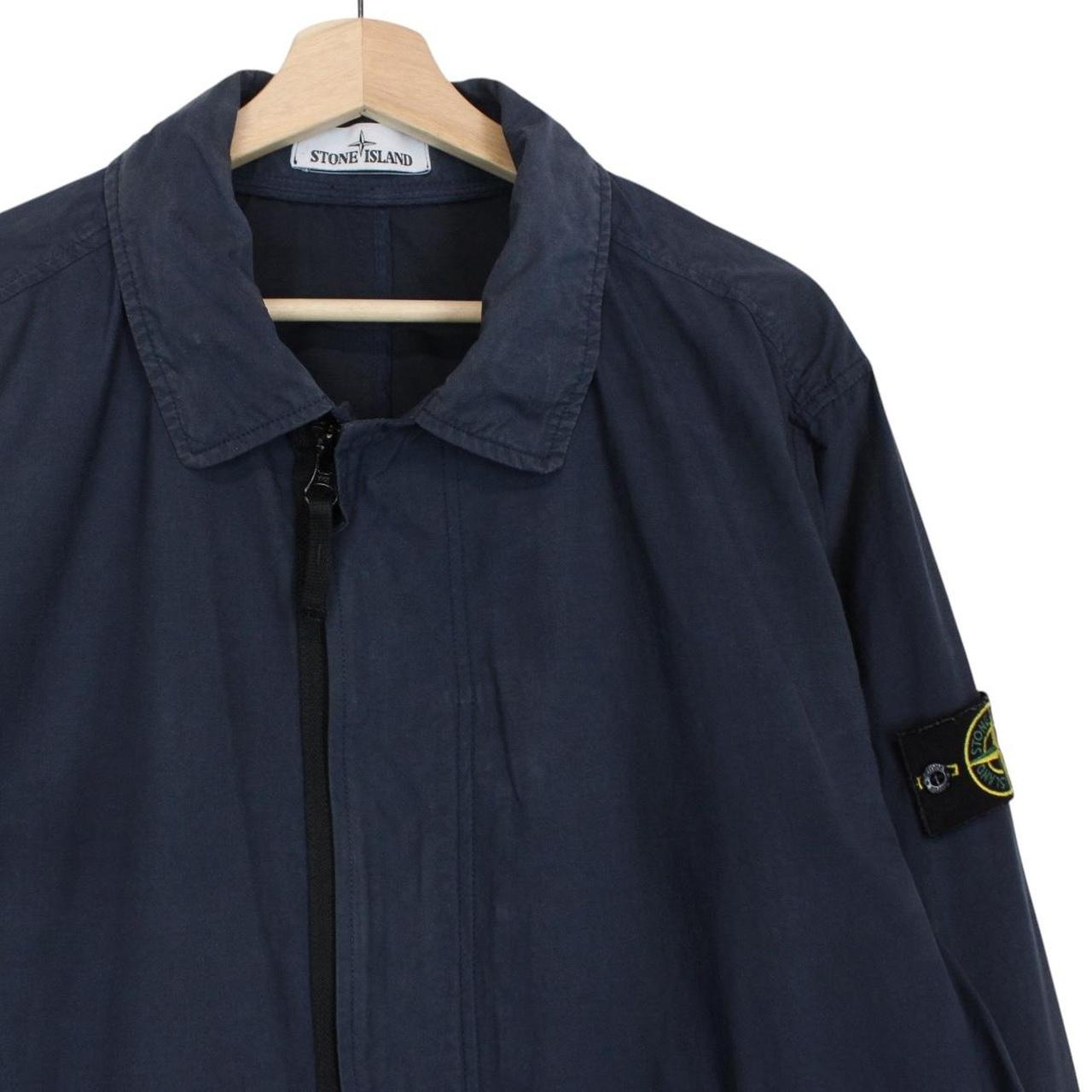 Stone Island SS 2017 Navy Blue Light Cotton Nylon Twill Mac Coat