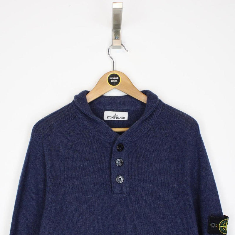 Stone Island AW 2015 Navy Blue Wool Knit Jumper