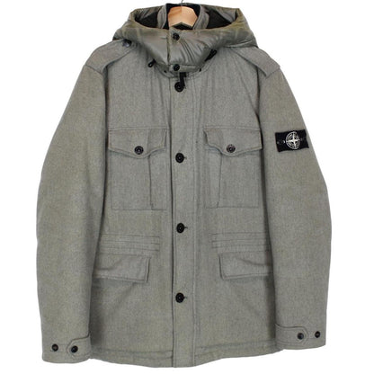 Stone Island Grey Ice Wool Blend Down Field Jacket