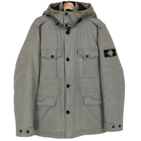 Stone Island Grey Ice Wool Blend Down Field Jacket
