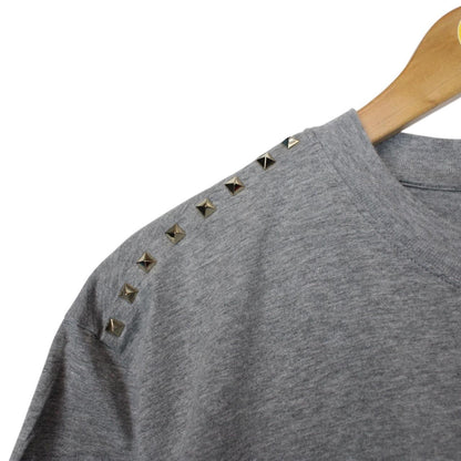 Valentino Grey Rockstud Cotton Short Sleeve T-Shirt
