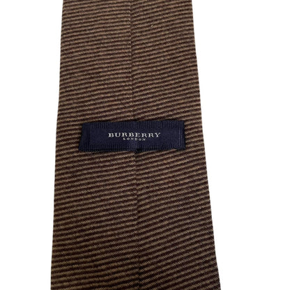 Vintage Burberry London Brown Striped Cashmere/Silk Tie