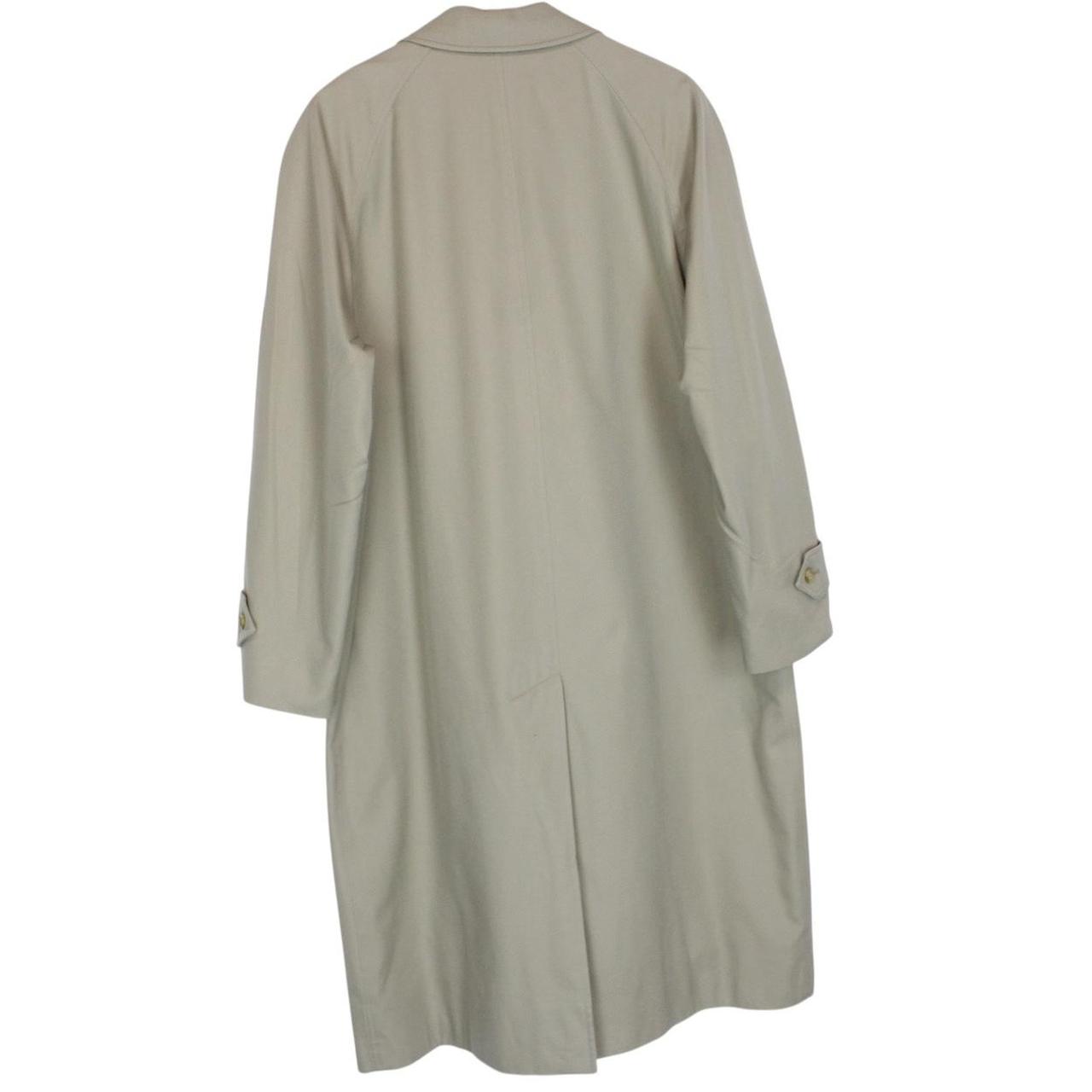 Burberry khaki green trench coat featuring Nova Check pattern and single breasted design.