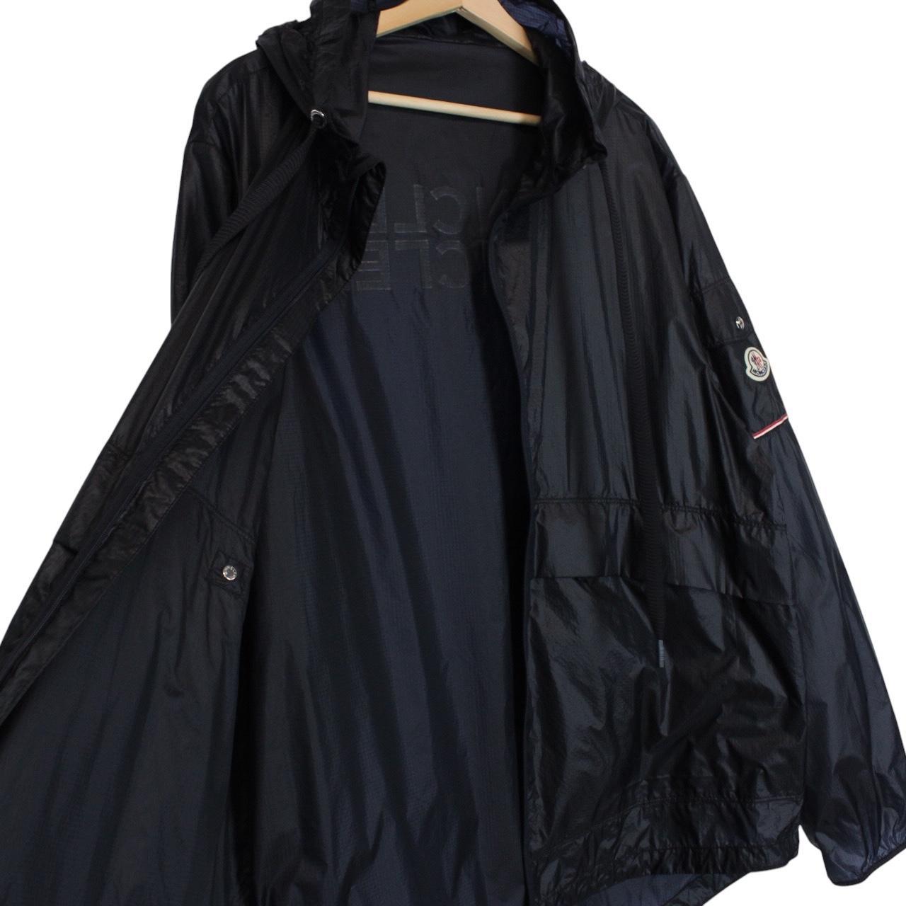 Moncler Ebizo Navy Blue Full Zip Reflective Logo Nylon Windbreaker Jacket