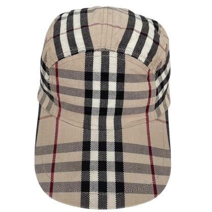Vintage Burberry London Beige Nova Check 5 Panel Baseball Cap