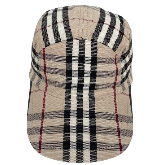 Vintage Burberry London Beige Nova Check 5 Panel Baseball Cap