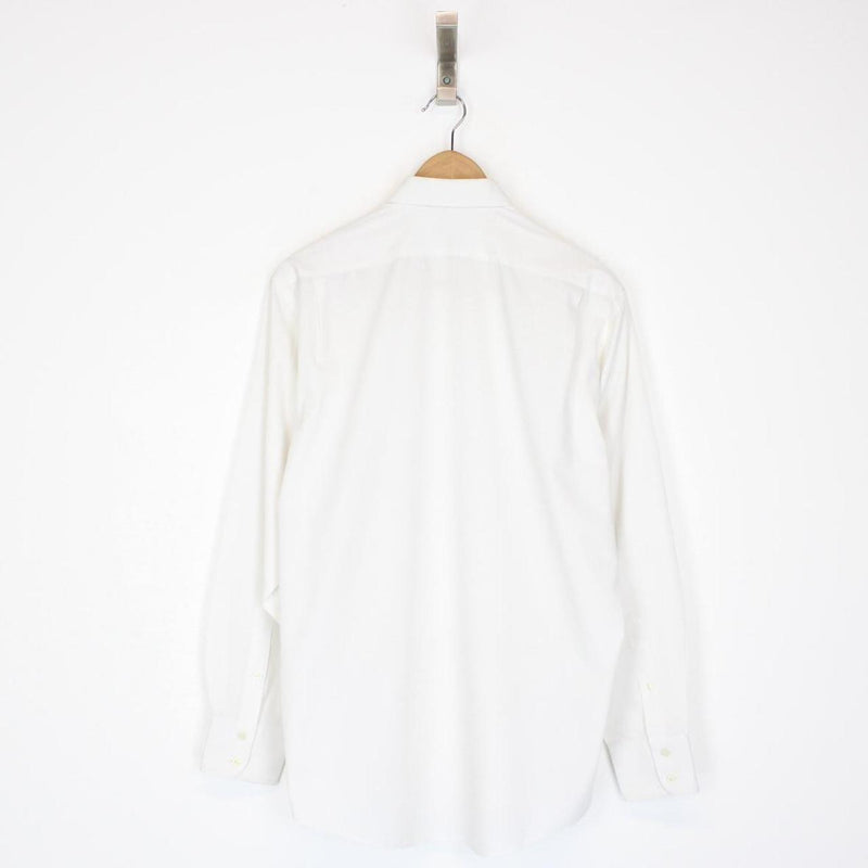 Vintage 80s Yves Saint Laurent White Long Sleeve Cotton Shirt
