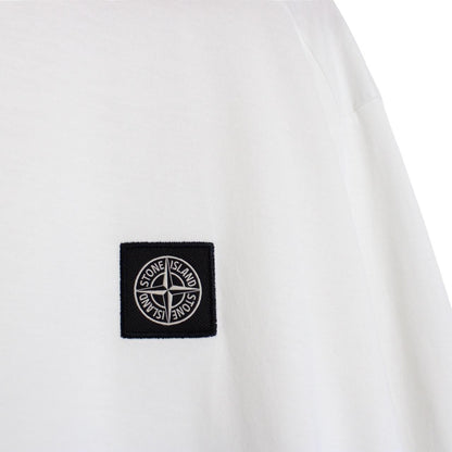 Stone Island AW 2021 White Long Sleeve Compass T-Shirt