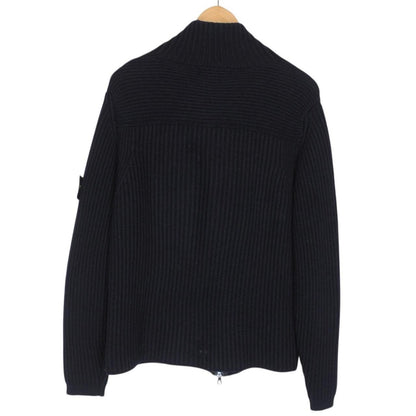 Vintage Stone Island AW 2003 Navy Blue Ribbed Wool Knit Jumper