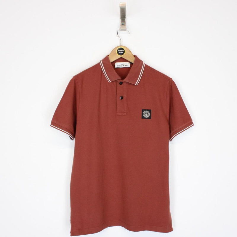 Stone Island AW 2021 Brown Short Sleeve Compass Polo Shirt