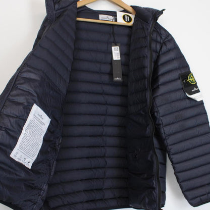 Stone Island AW 2022 Loom Woven Chambers R-Nylon Navy Blue Down Jacket