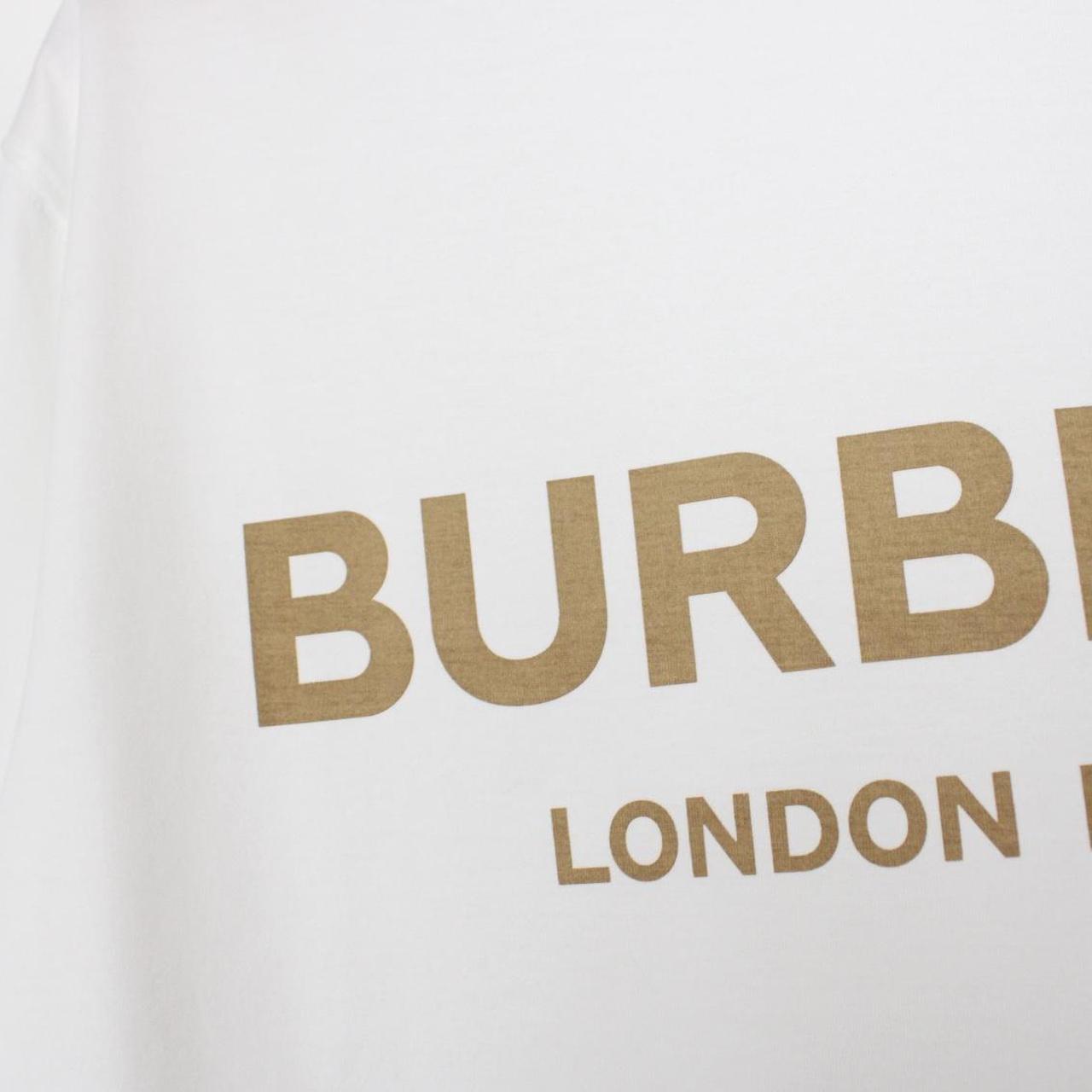 Burberry White Ellison Logo Print Short Sleeve Cotton T-Shirt