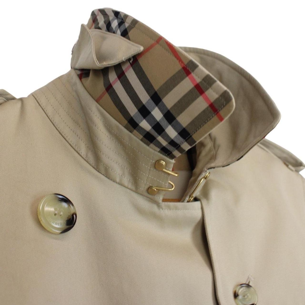 Burberry Kensignton Tan Brown Nova Check Double Breasted Belted Trench Coat