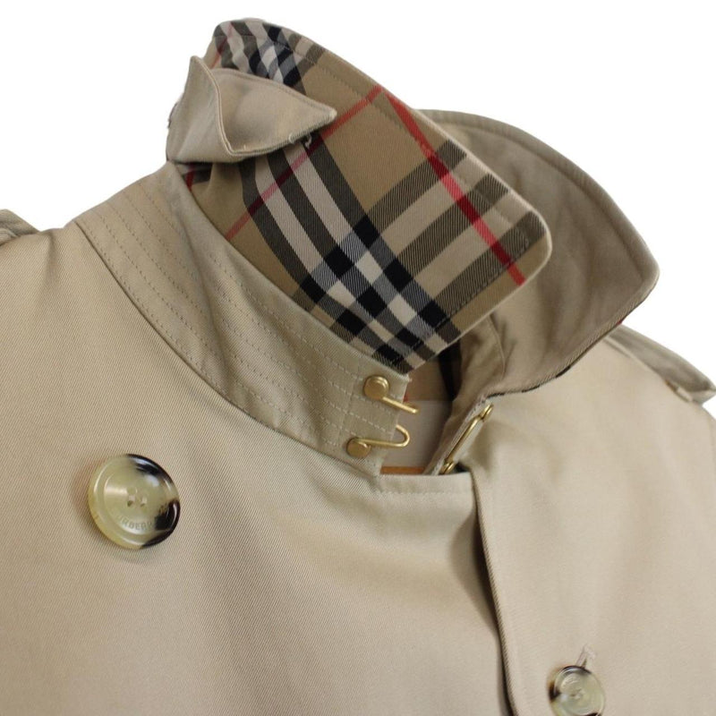 Burberry Kensignton Tan Brown Nova Check Double Breasted Belted Trench Coat