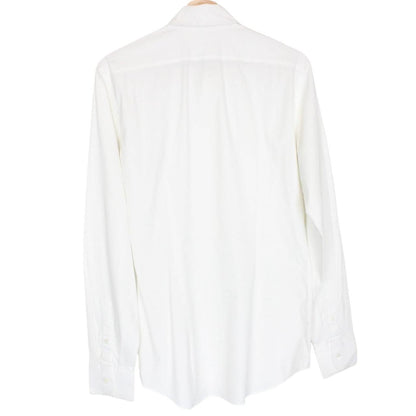 Prada white long sleeve shirt with popeline stretch fabric and cut care labels.