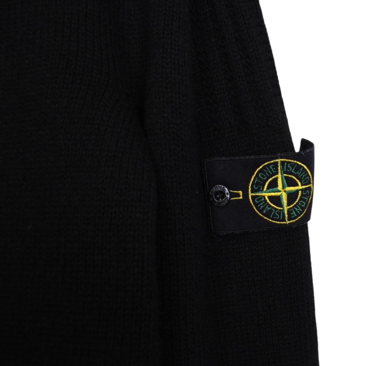 Vintage Stone Island AW 2003 Black Wool Knit 1/4 Zip Jumper