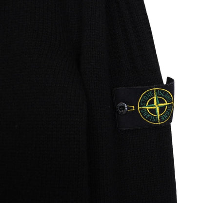 Vintage Stone Island AW 2003 Black Wool Knit 1/4 Zip Jumper