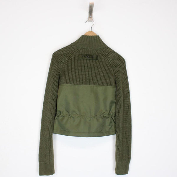 Diesel Green Wool Knit Full Zip Utlility Cardigan Jumper