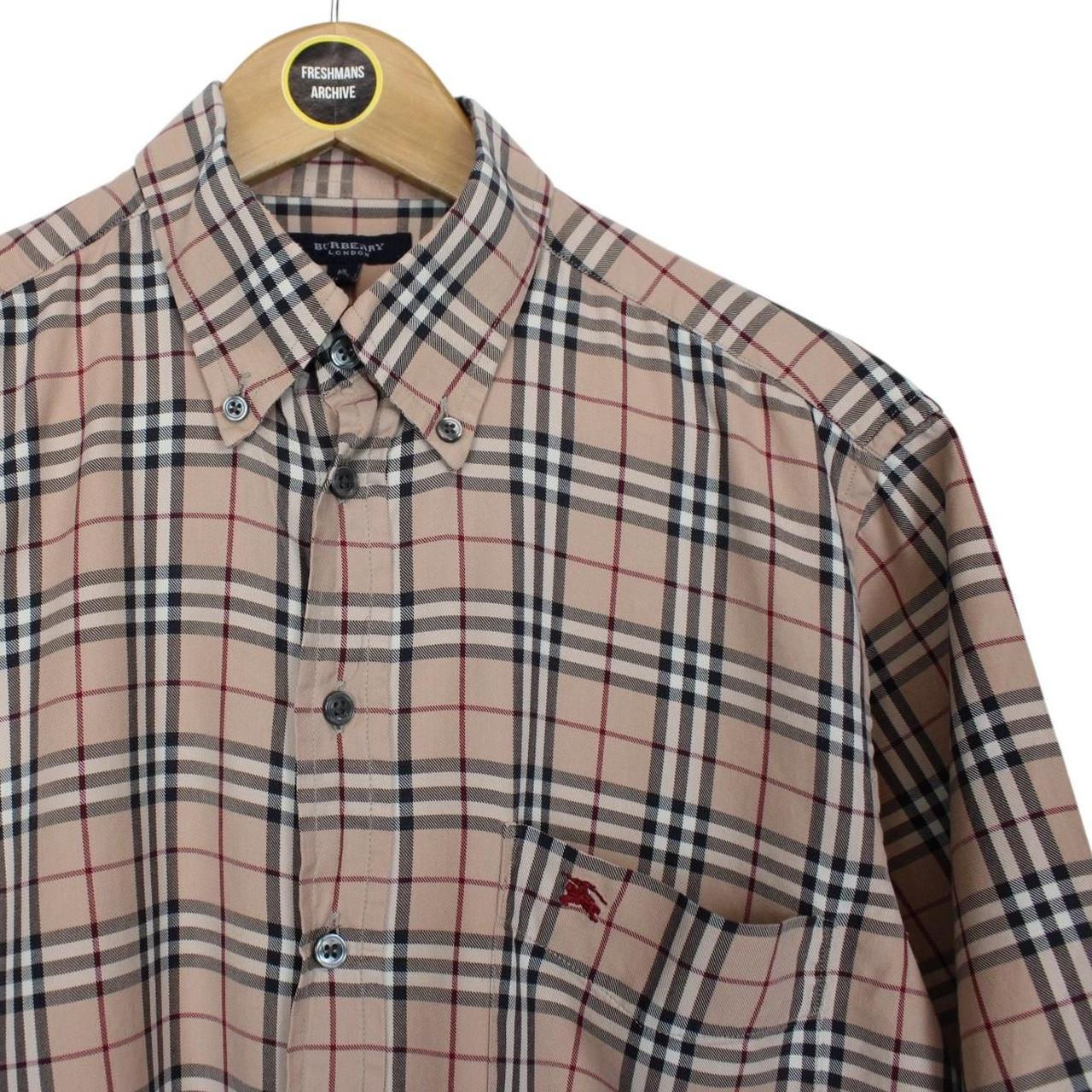 Vintage Burberry London Beige Nova Check Short Sleeve Cotton Shirt