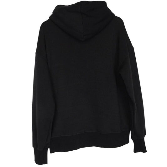 Balenciaga black and white cotton hoodie with sponsor logo and large fit.