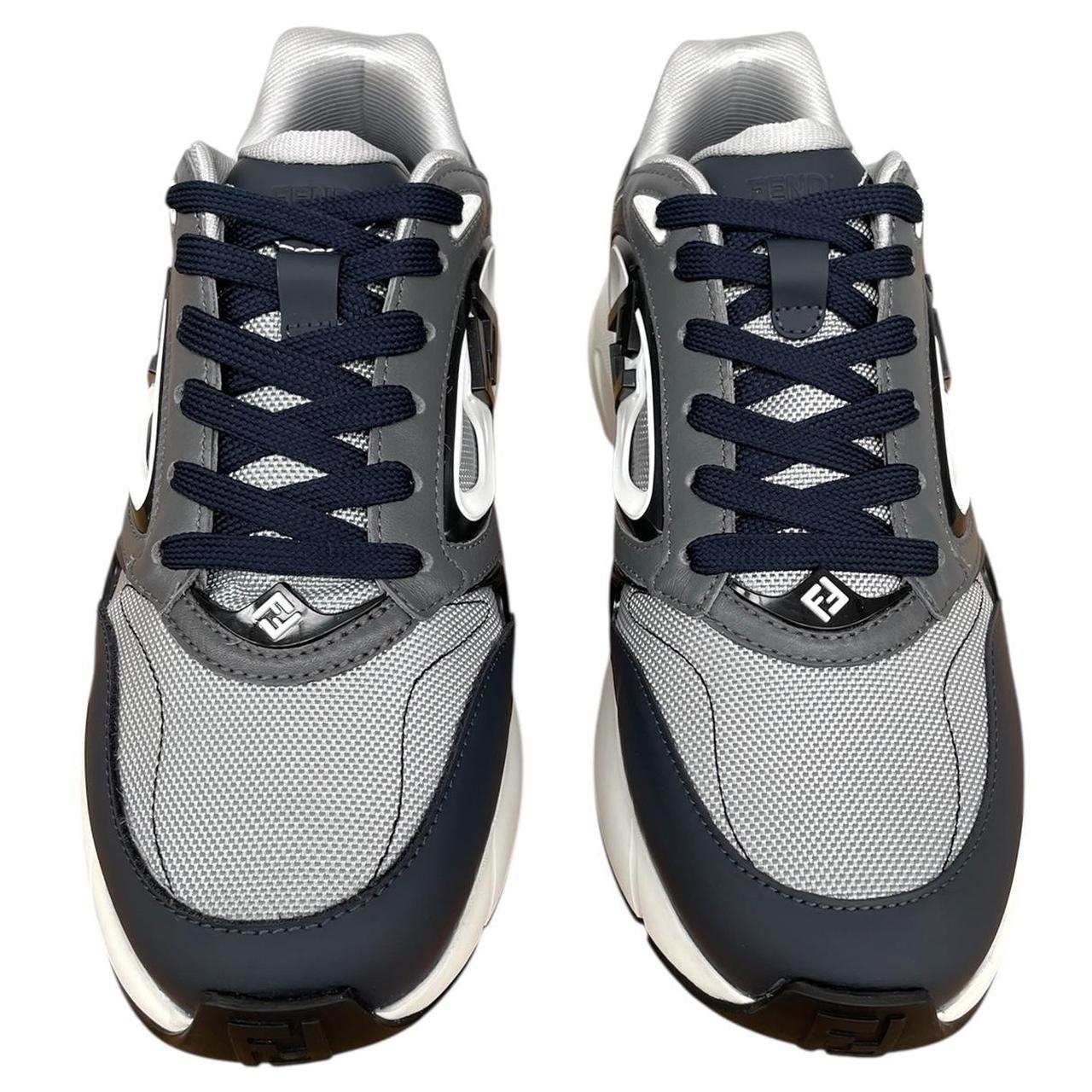 Fendi Forward Navy Blue, Grey and White Trainers