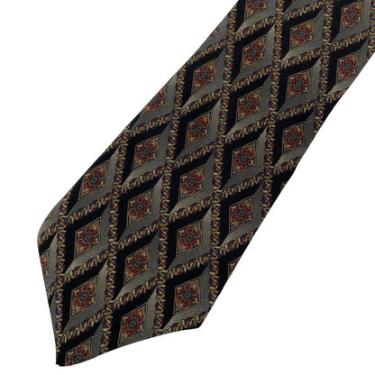 Christian Dior cream silk tie with multicoloured paisley print design.