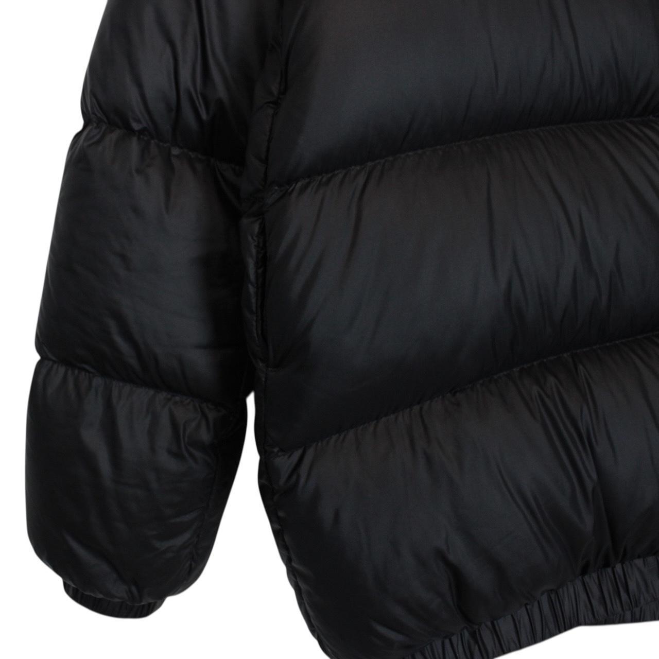 Moschino Black and White Full Zip Logo Print Puffer Jacket