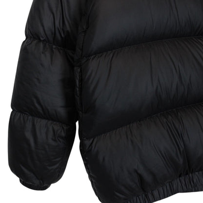 Moschino Black and White Full Zip Logo Print Puffer Jacket