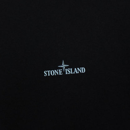 Stone Island black pocket t-shirt with logo print, made of cotton, size large.