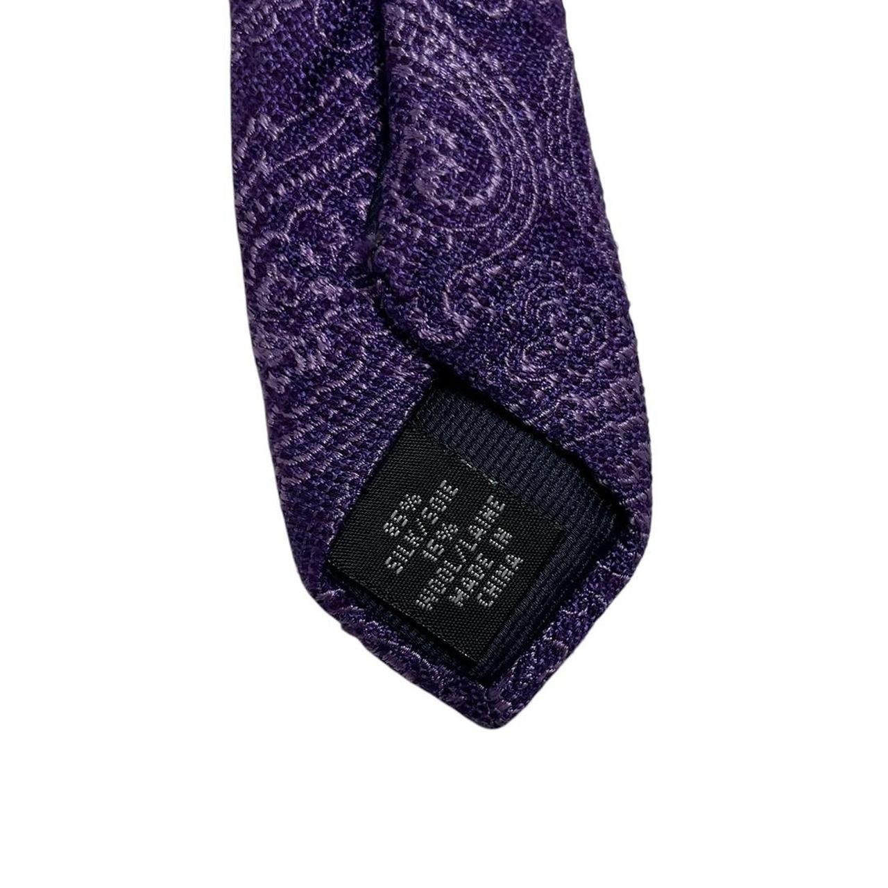 Michael Kors Purple Paisley Pattern Silk/Wool Tie