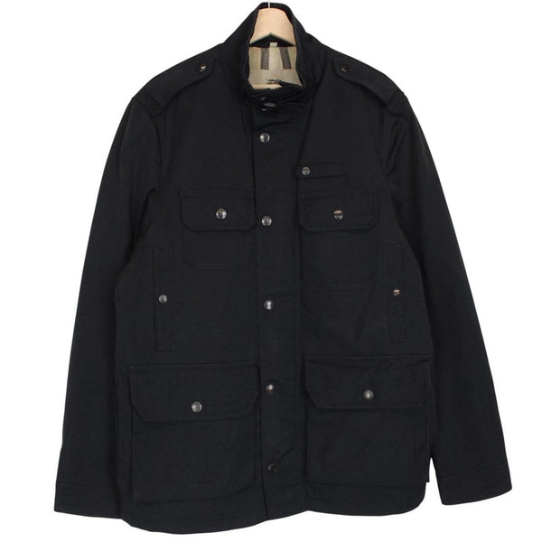 Burberry Black Nylon Blend Nova Check Multi Pocket Jacket