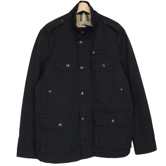 Burberry Black Nylon Blend Nova Check Multi Pocket Jacket