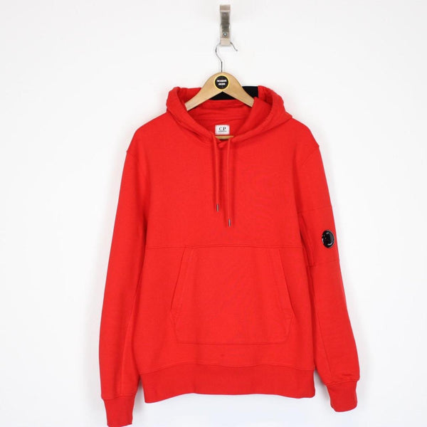 CP Company Red Cotton Lens Hoodie Jumper