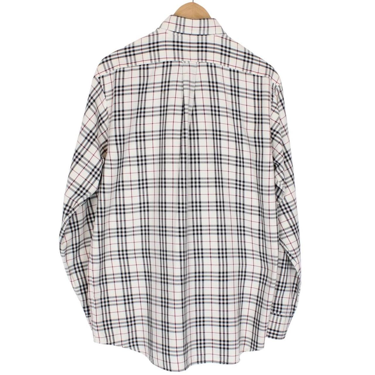 Vintage Burberry London Cream Nova Check Long Sleeve Cotton Shirt