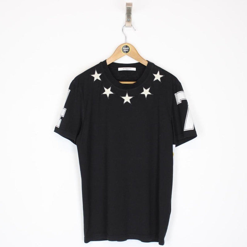 Givenchy Paris Black and White Stars Short Sleeve T-Shirt