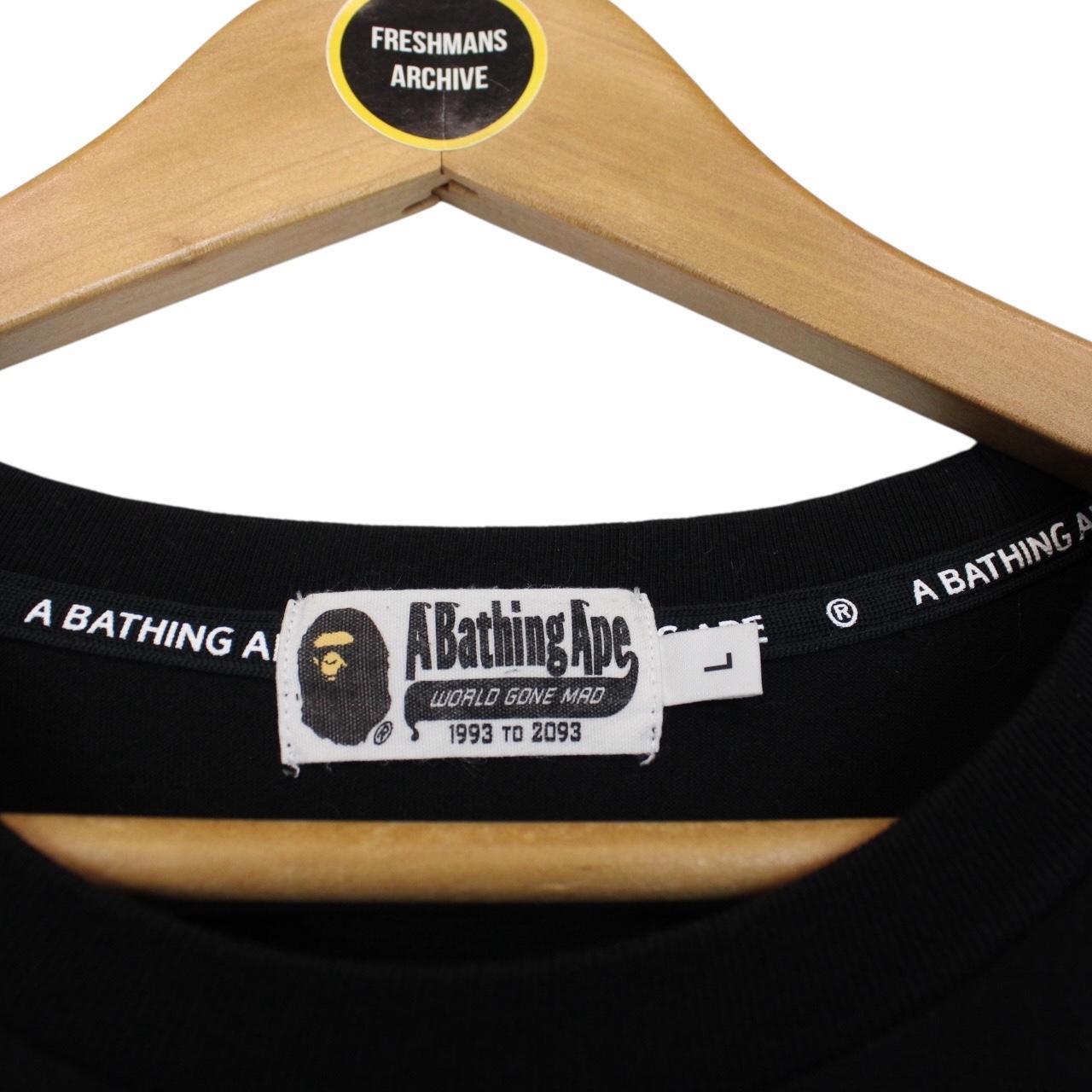 Bape Black and Multicoloured Relaxed Line Graphic Short Sleeve T-Shirt