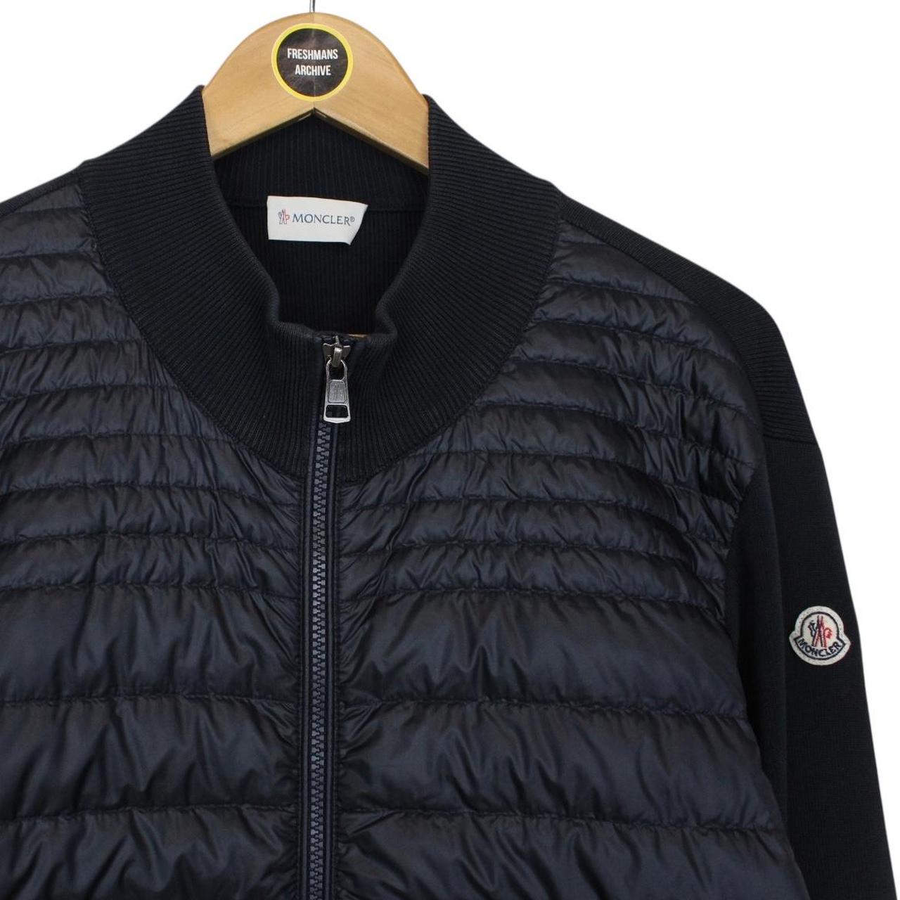 Moncler Navy Blue Full Zip Cotton/Nylon Cardigan Tricot Jacket