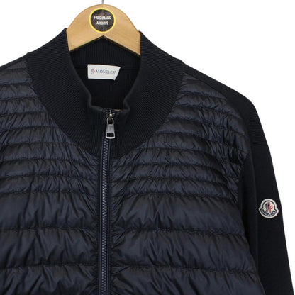 Moncler Navy Blue Full Zip Cotton/Nylon Cardigan Tricot Jacket