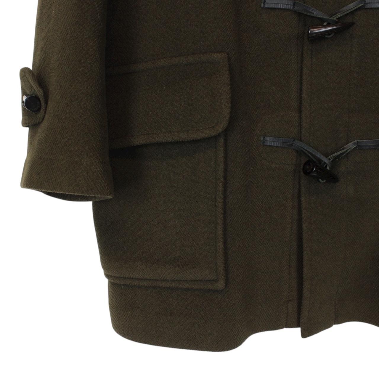 Vintage Burberry London Khaki Green Wool Duffle Coat
