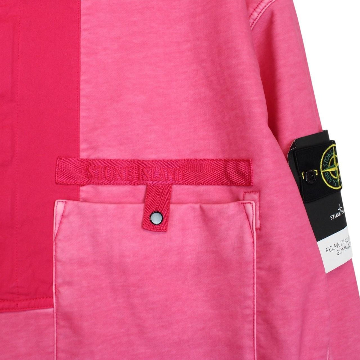 Stone Island SS 2022 Pink Felpa Diagonale Gommata 1/4 Zip