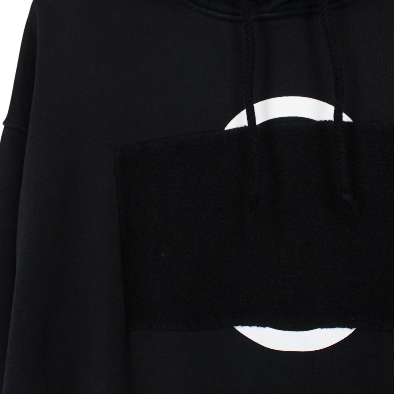 Maison Margiela MM6 Black Cotton Patch Hoodie Jumper