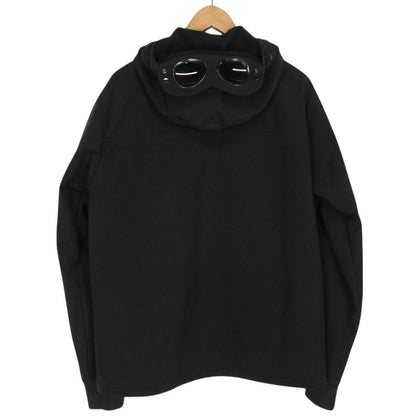 CP Company Black Full Zip Hooded Soft Shell Goggle Jacket