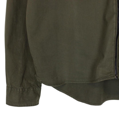 CP Company Khaki Green Full Zip Cotton Lens Overshirt Jacket