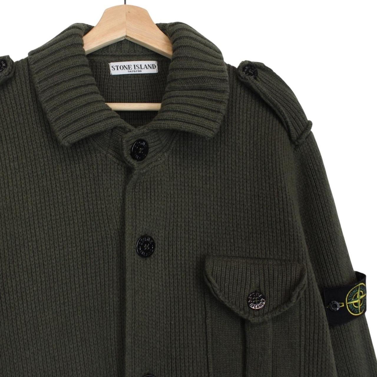 Stone Island AW 2009 Green Heavy Wool Knit Military Style Jumper