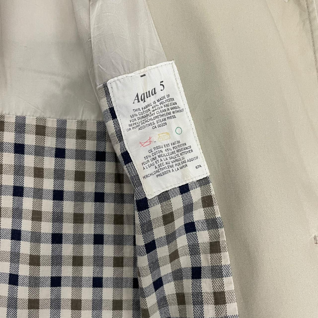 Vintage 80s Aquascutum Aqua 5 Beige Cotton Blend Trench Coat