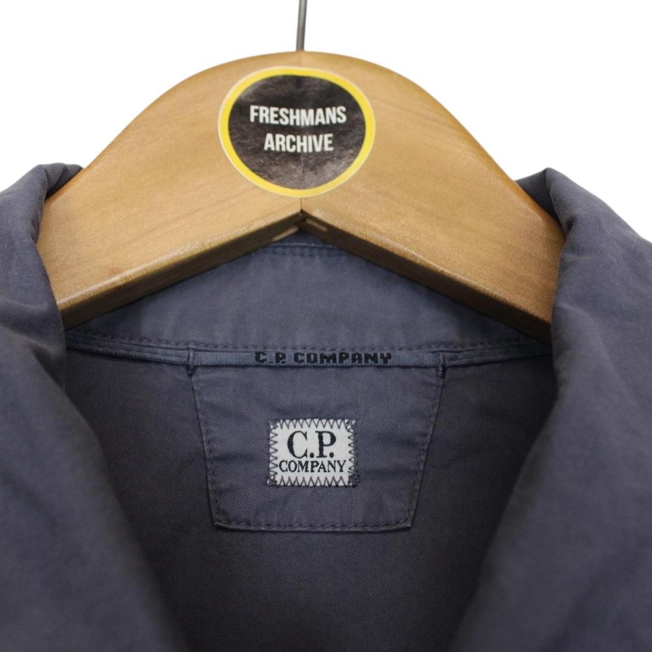 CP Company Grey Full Zip Cotton Lens Overshirt